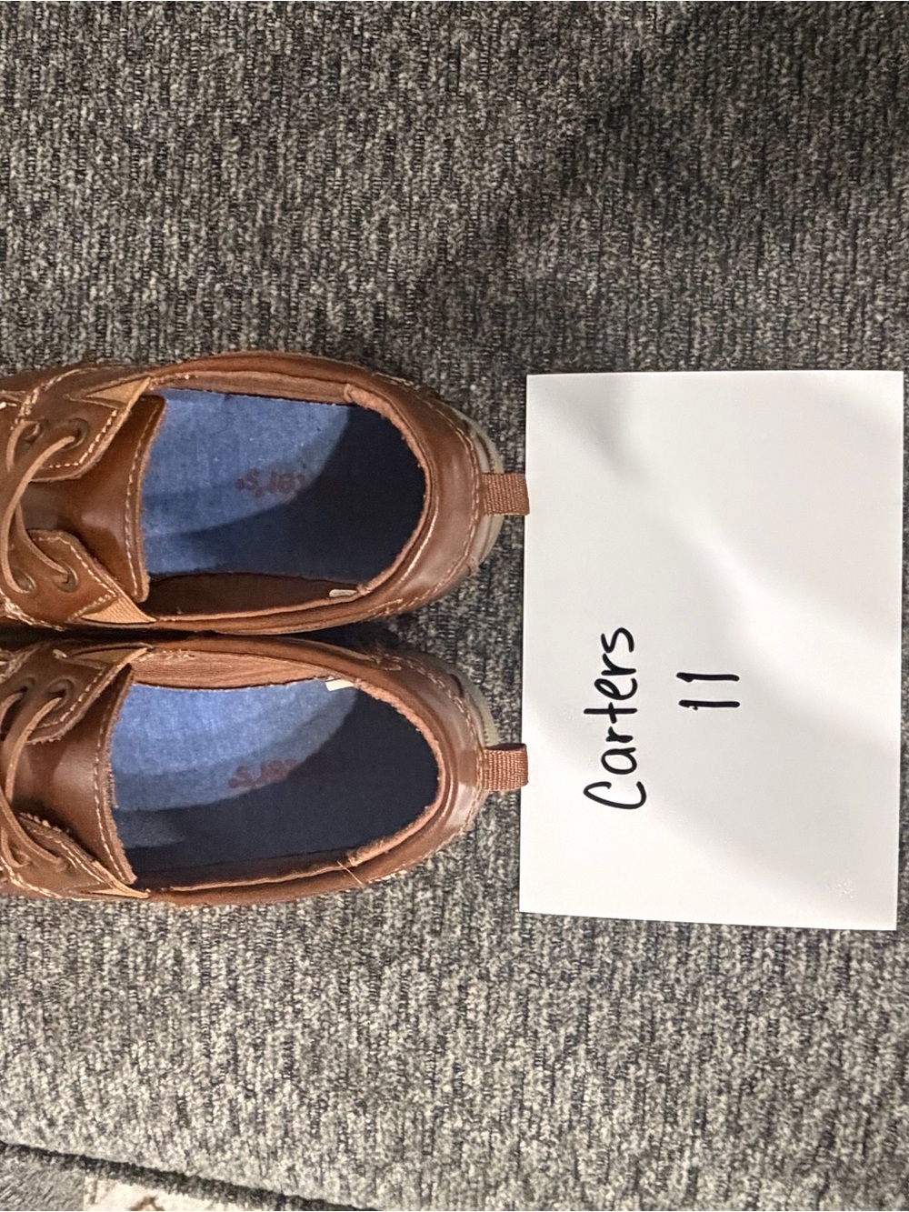 Carter's Brown Boys Slip-On Moccasins with Blue Lining